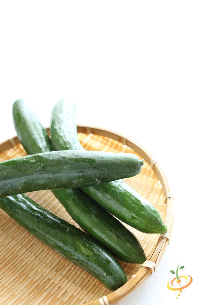 Chinese Snake cucumber fruits on a woven basket