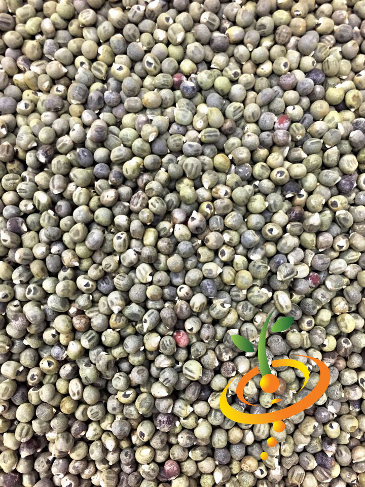 Close-up of Okra - Red Burgundy seeds in a pile